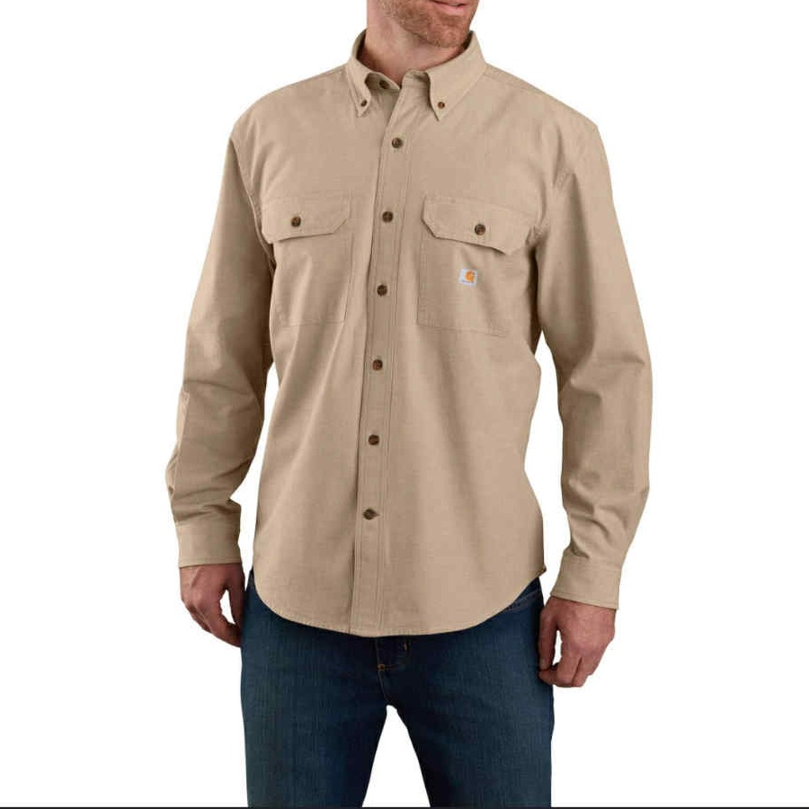 Carhartt Men's Tan Casual Button-Down Shirt